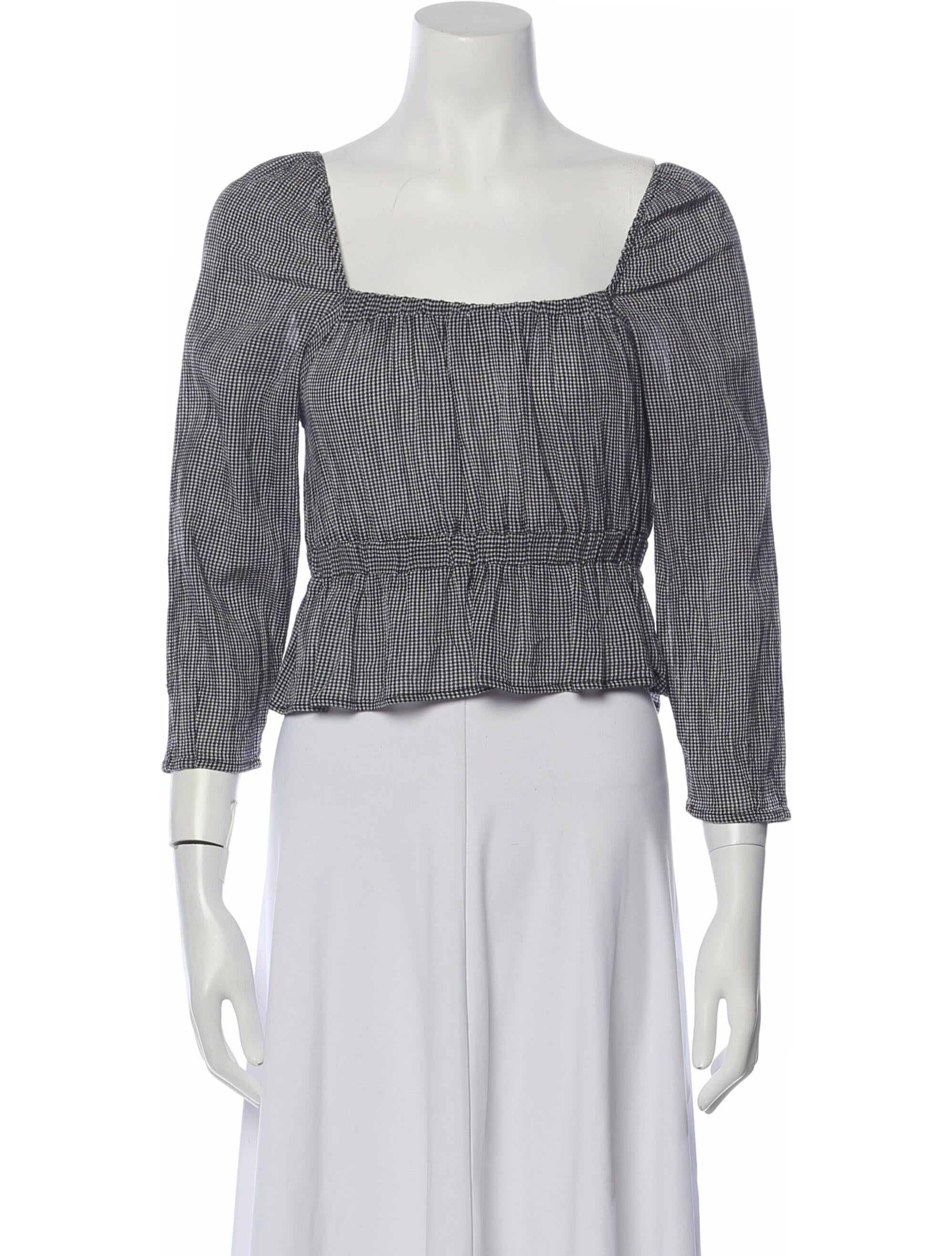 7 for all Mankind Printed Square Neckline Crop Top