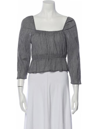 7 for all Mankind Printed Square Neckline Crop Top