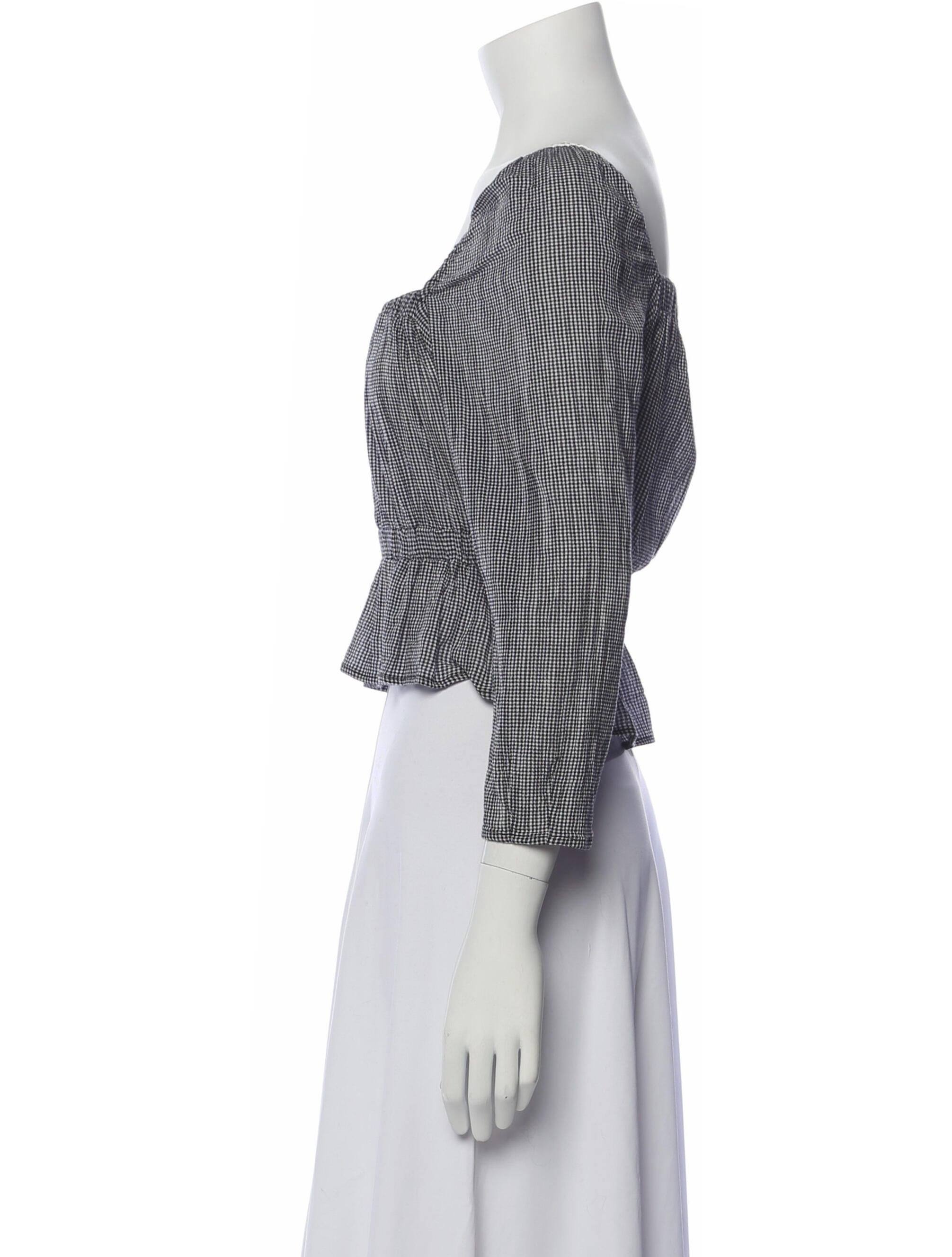 7 for all Mankind Printed Square Neckline Crop Top