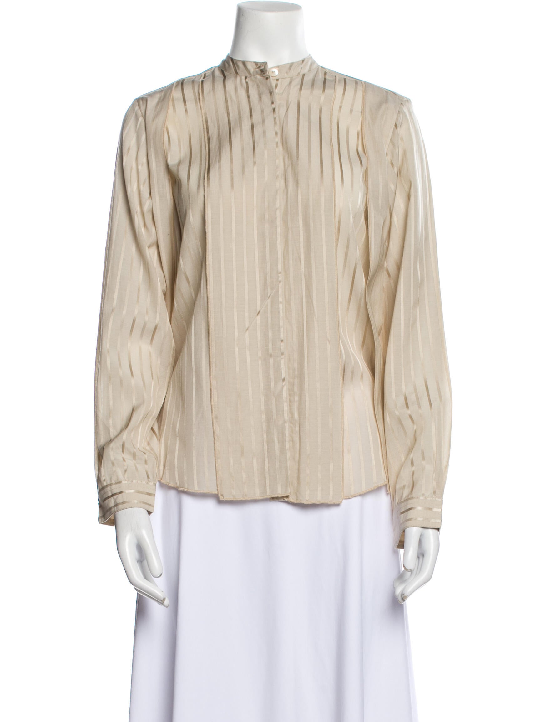 palmer//harding Striped Mock Neck Blouse