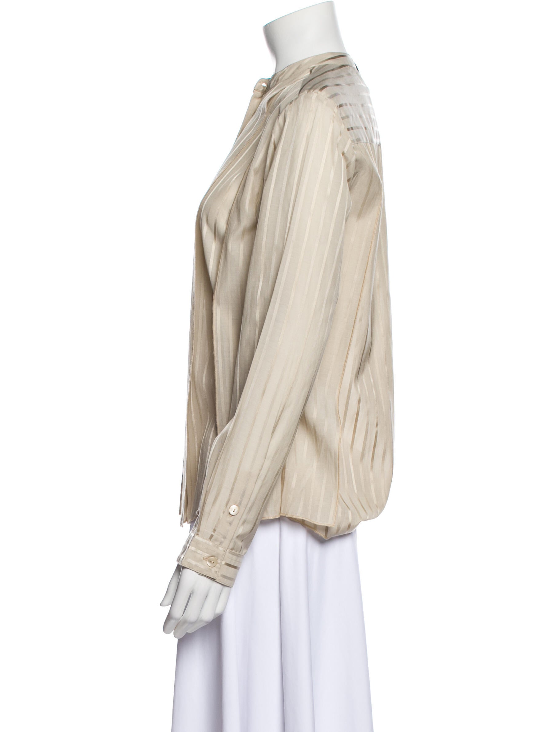 palmer//harding Striped Mock Neck Blouse