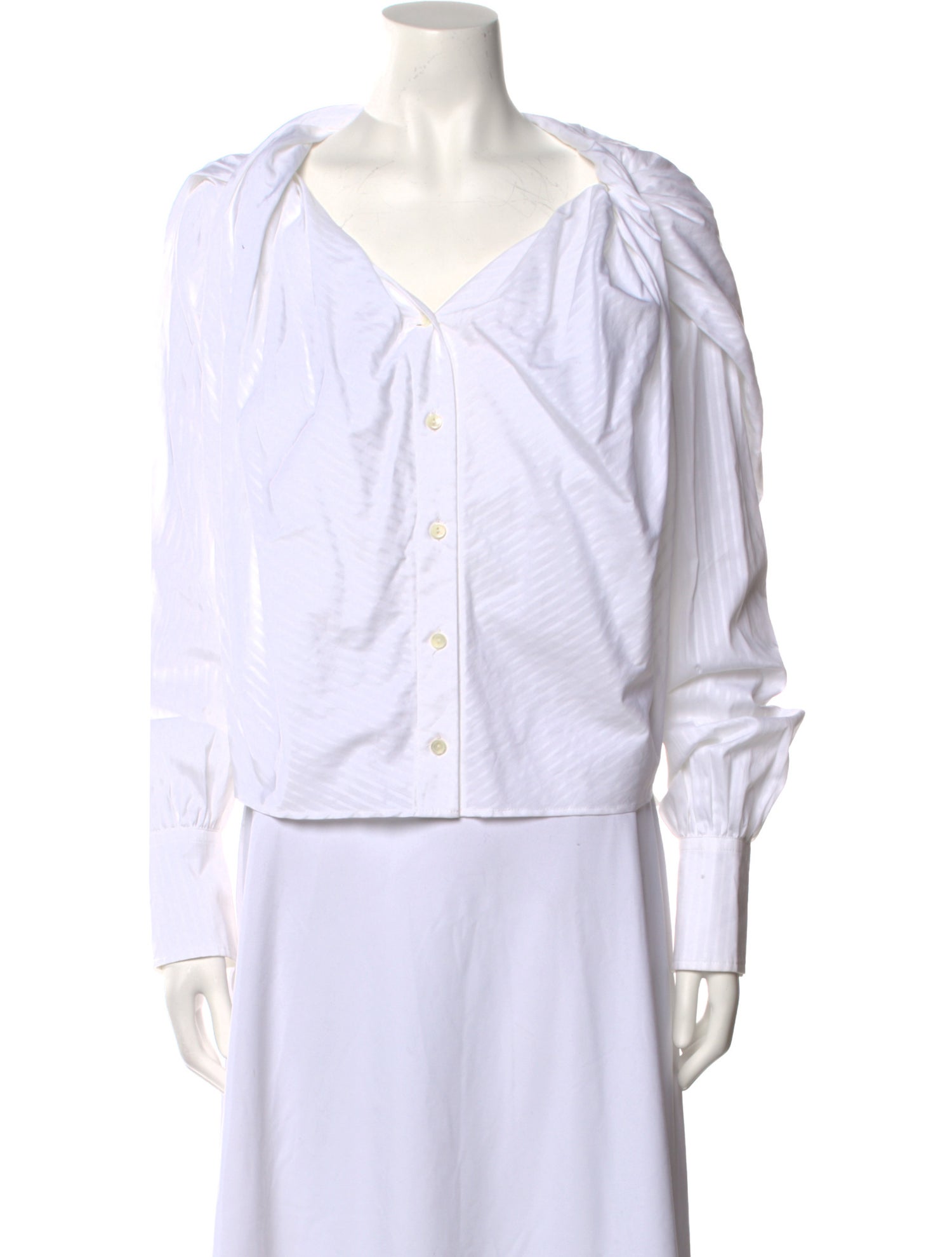 palmer//harding V-Neck Long Sleeve Button-Up Top