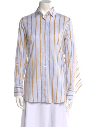 palmer//harding Striped Long Sleeve Button-Up Top