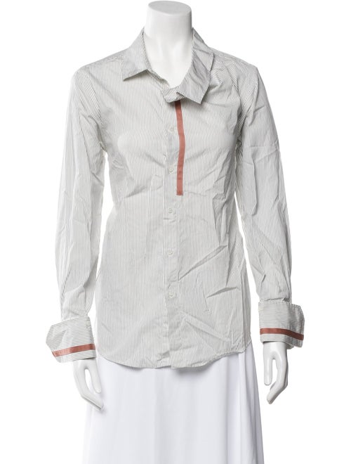 palmer//harding Striped Long Sleeve Button-Up Top