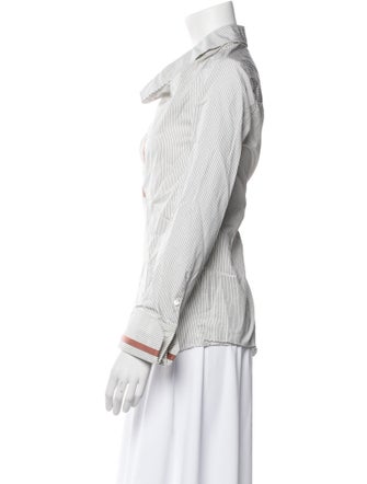 palmer//harding Striped Long Sleeve Button-Up Top