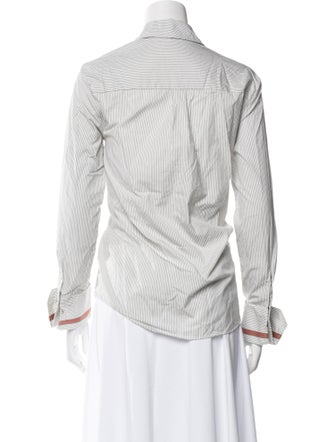 palmer//harding Striped Long Sleeve Button-Up Top