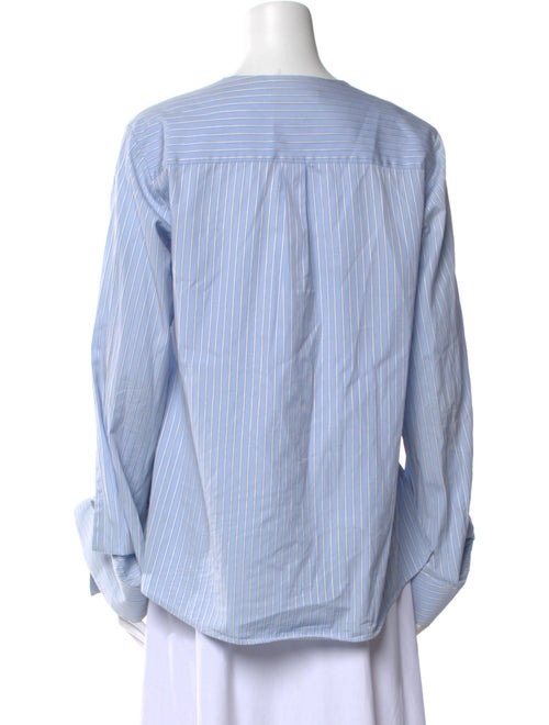 palmer//harding Striped V-Neck Button-Up Top