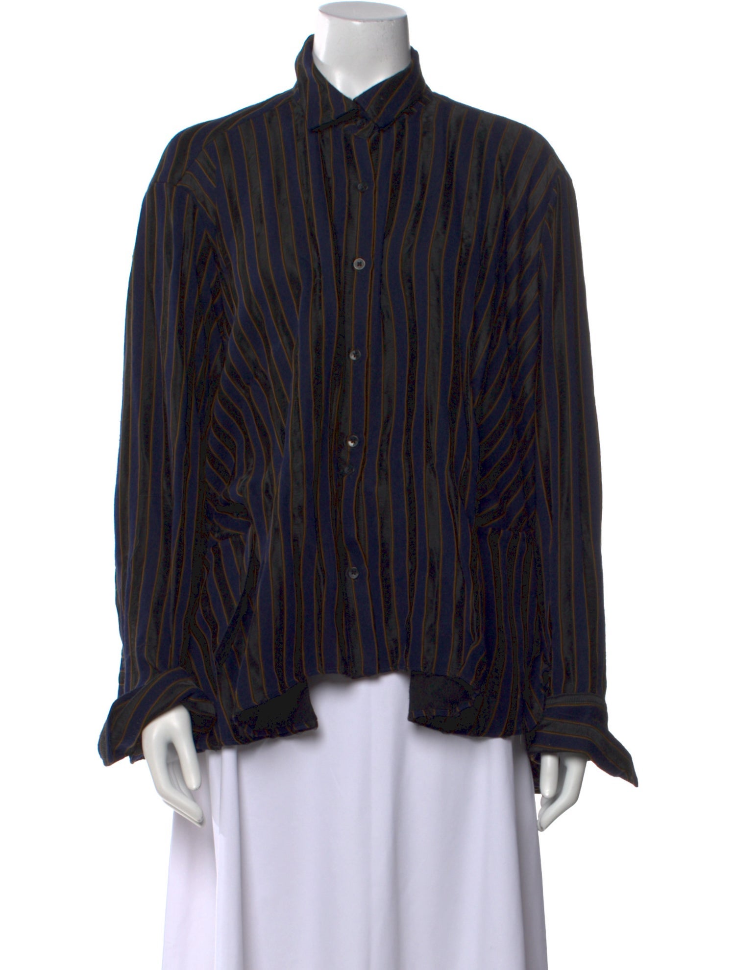 palmer//harding Striped Long Sleeve Button-Up Top