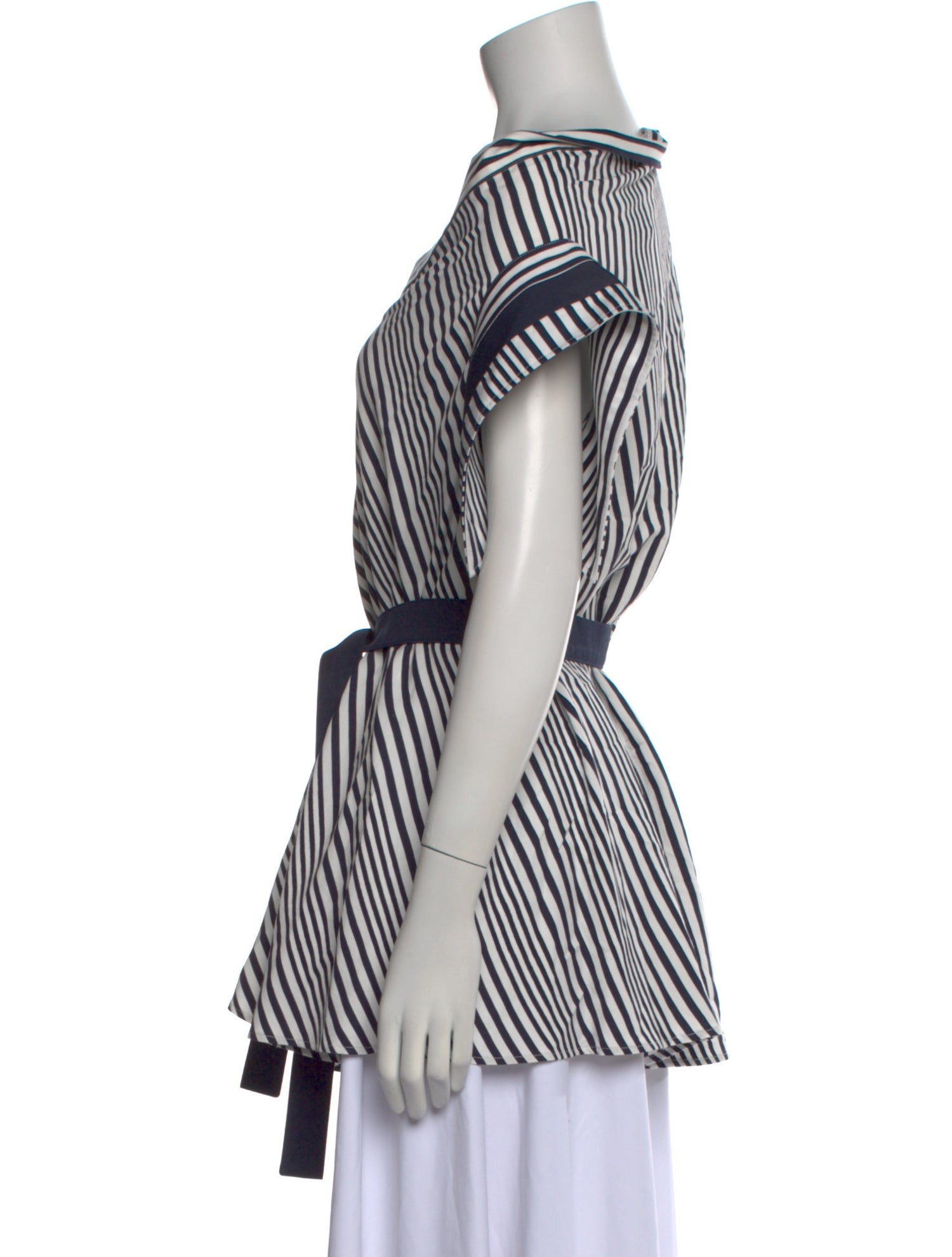 palmer//harding Striped Asymmetrical Button-Up Top