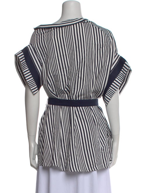 palmer//harding Striped Asymmetrical Button-Up Top