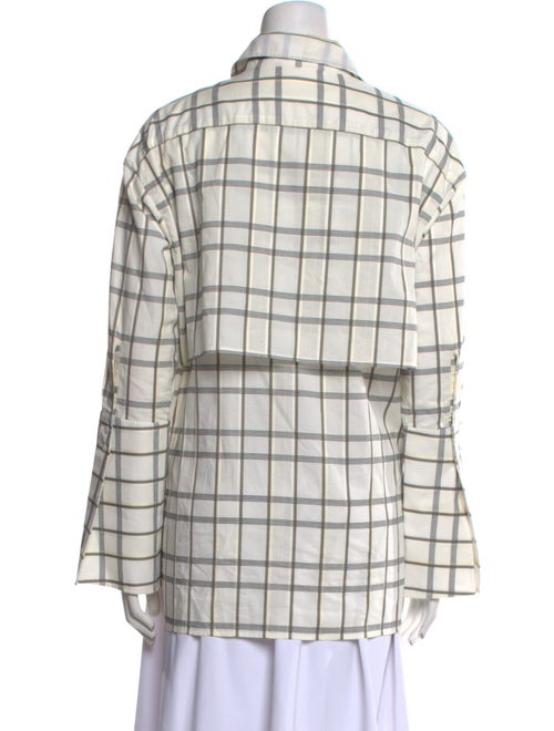 palmer//harding Plaid Print Long Sleeve Button-Up Top