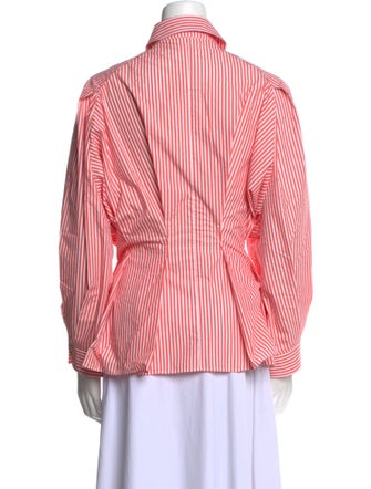 palmer//harding Striped Long Sleeve Button-Up Top