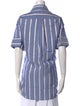 palmer//harding Striped Short Sleeve Button-Up Top