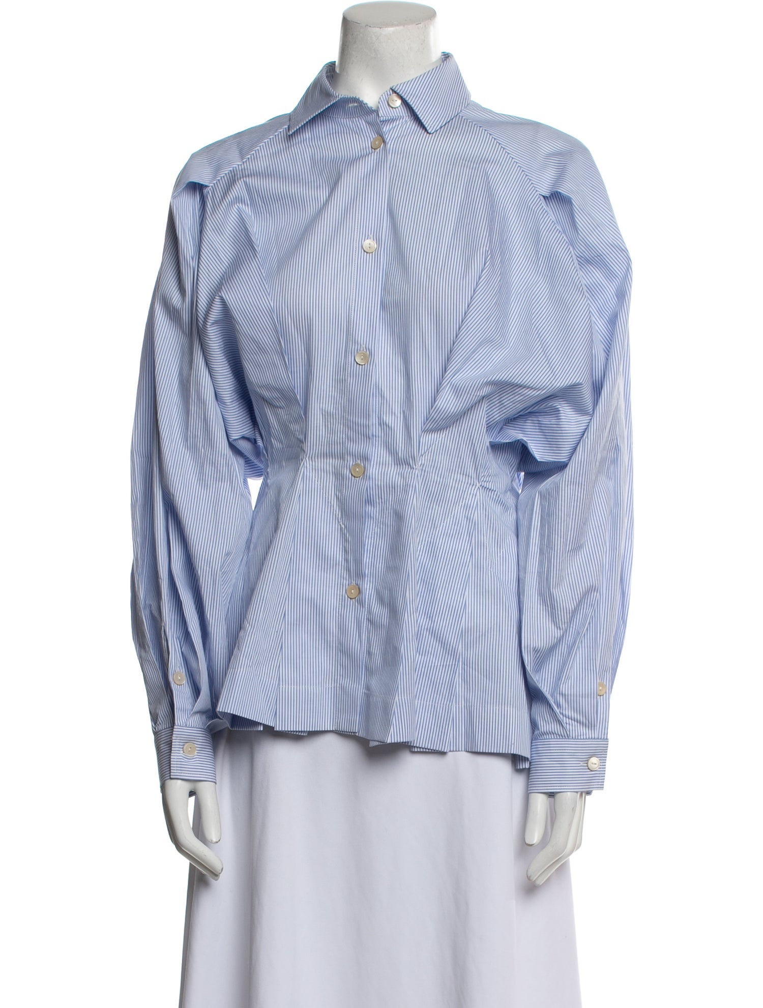 palmer//harding Striped Long Sleeve Button-Up Top