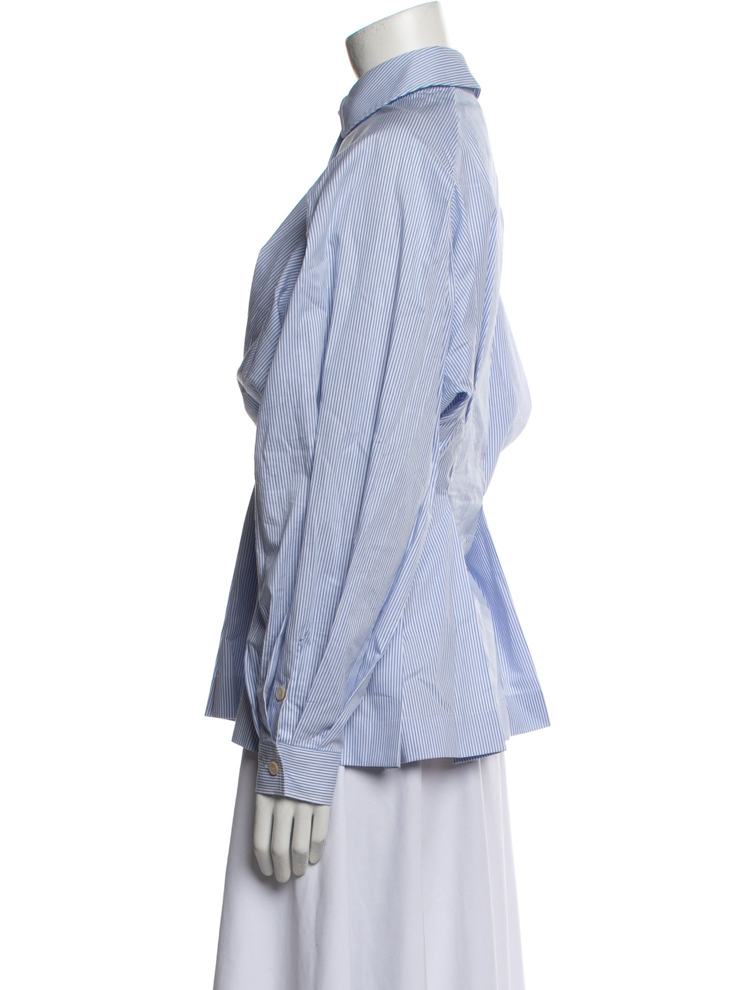 palmer//harding Striped Long Sleeve Button-Up Top