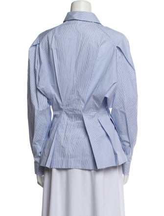 palmer//harding Striped Long Sleeve Button-Up Top