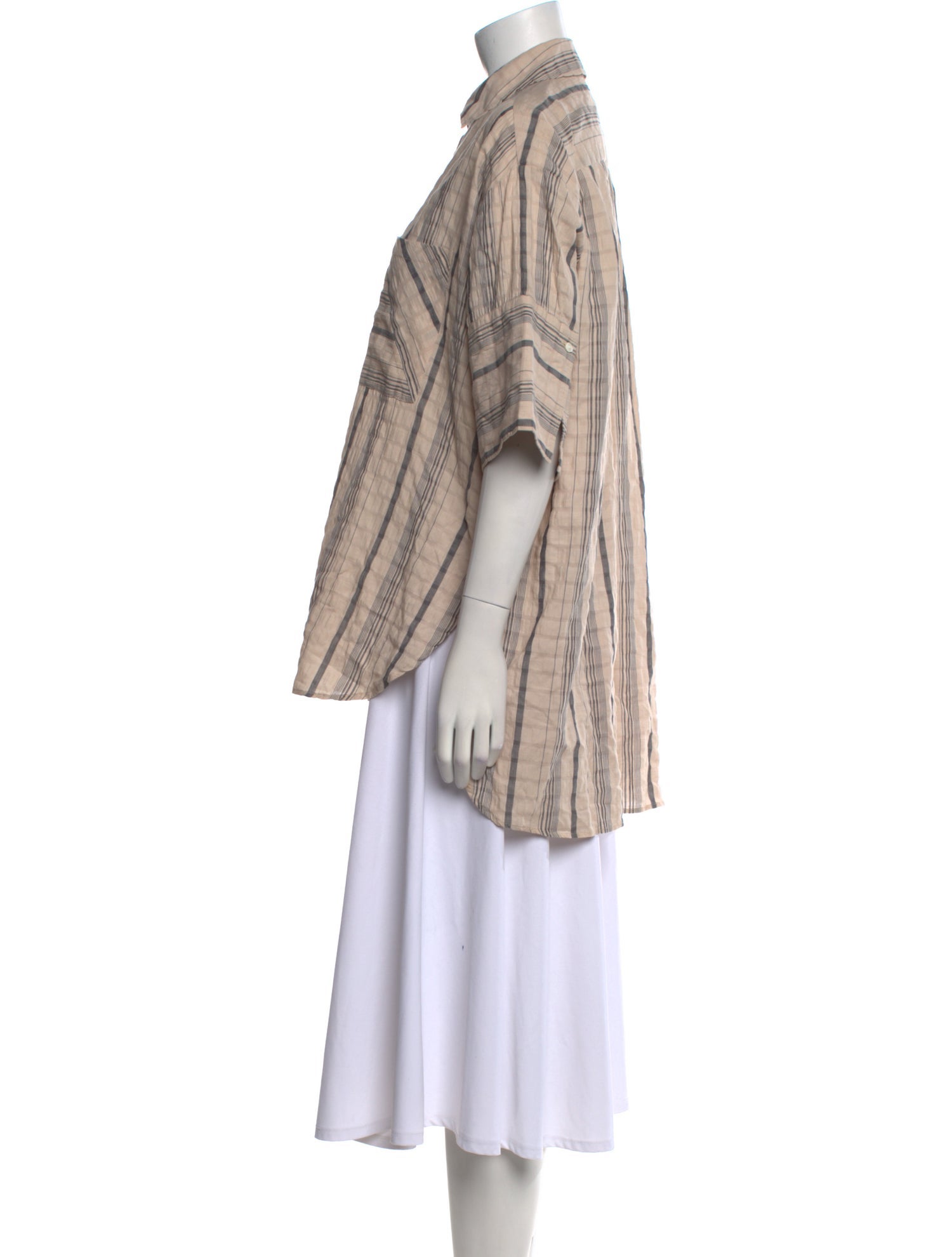 palmer//harding Linen Striped Button-Up Top