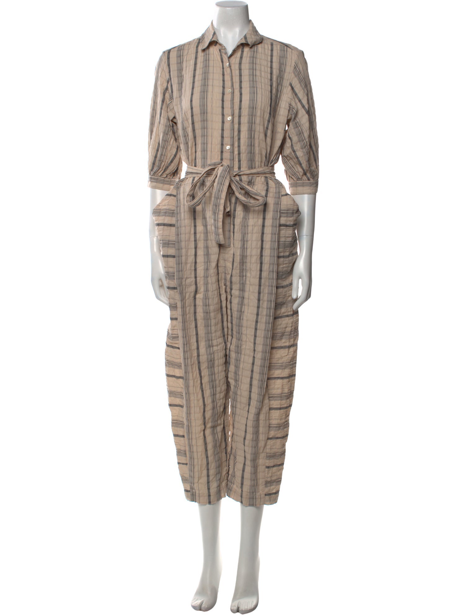 palmer//harding Linen Striped Jumpsuit