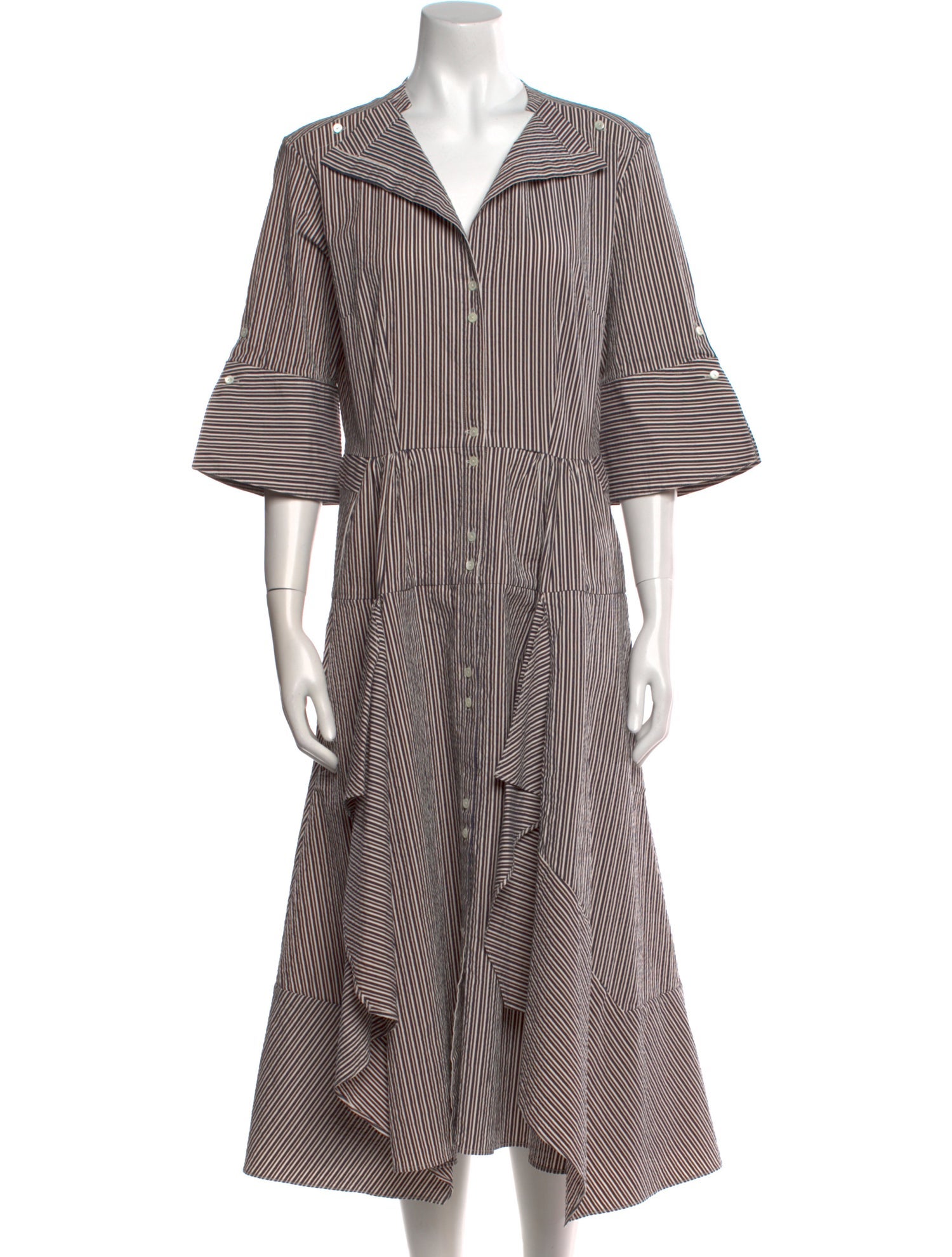 palmer//harding Striped Midi Length Dress