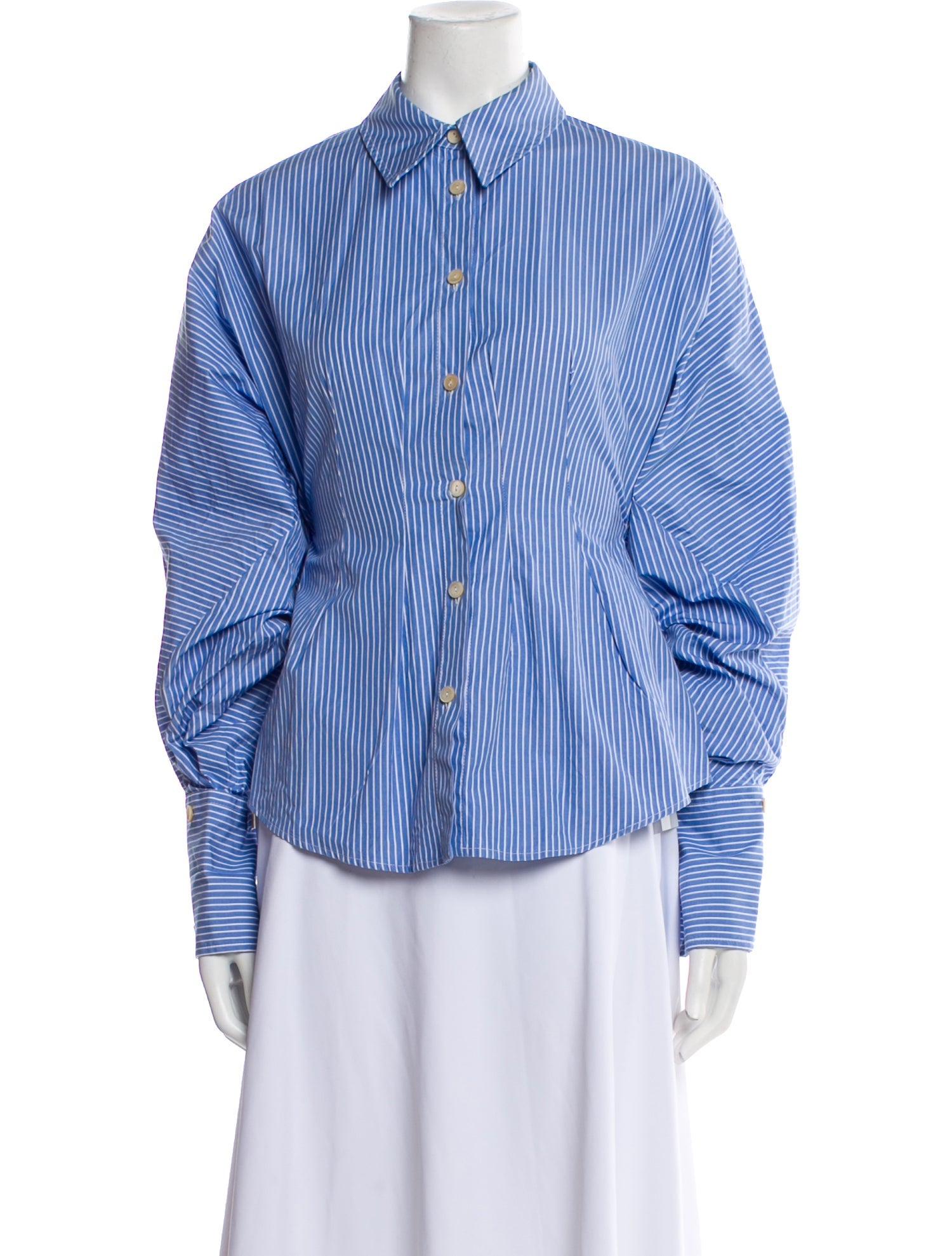 palmer//harding Striped Long Sleeve Button-Up Top