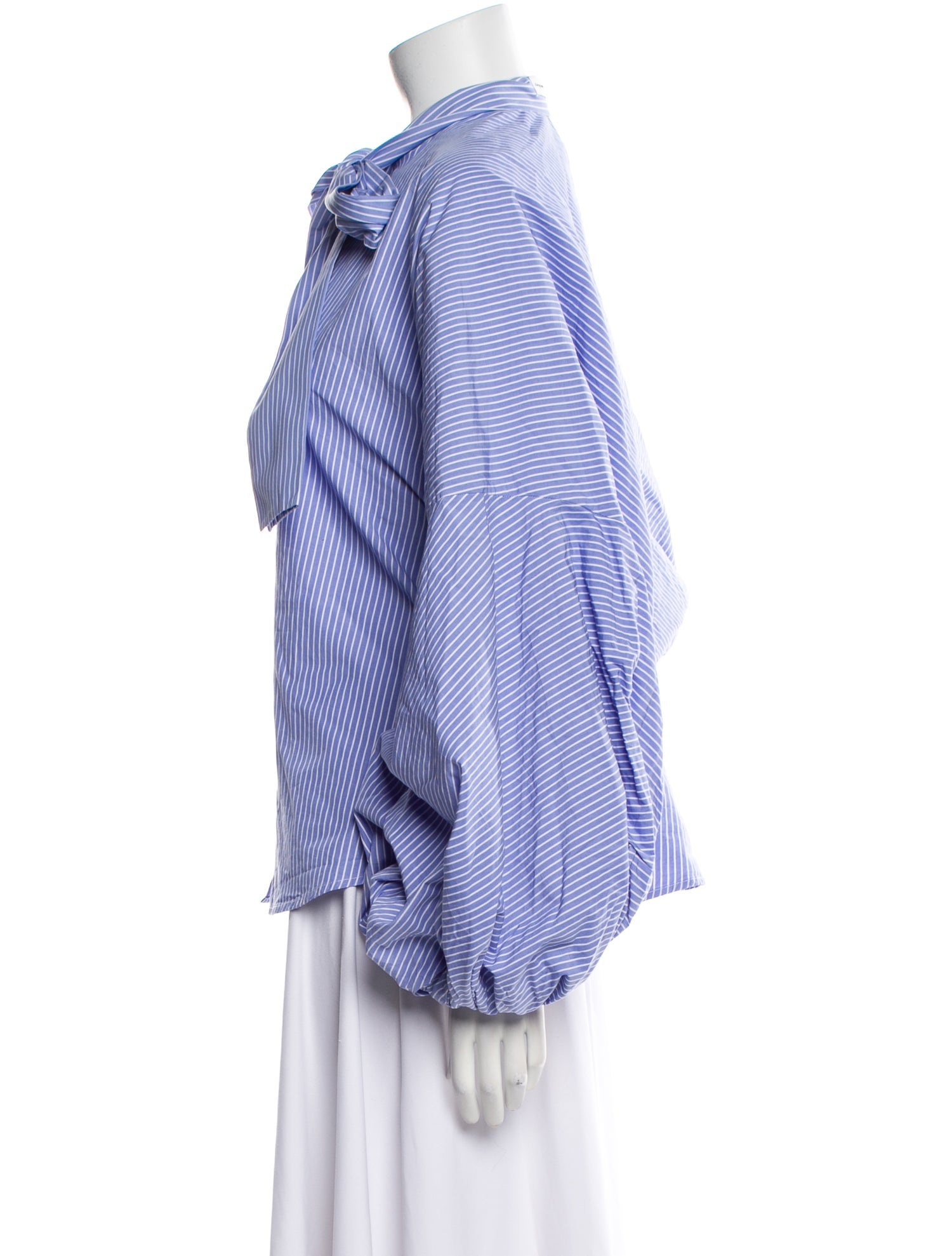 palmer//harding Striped Mock Neck Button-Up Top