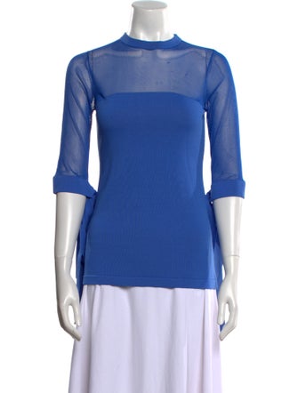 palmer//harding Mock Neck Three-Quarter Sleeve Top