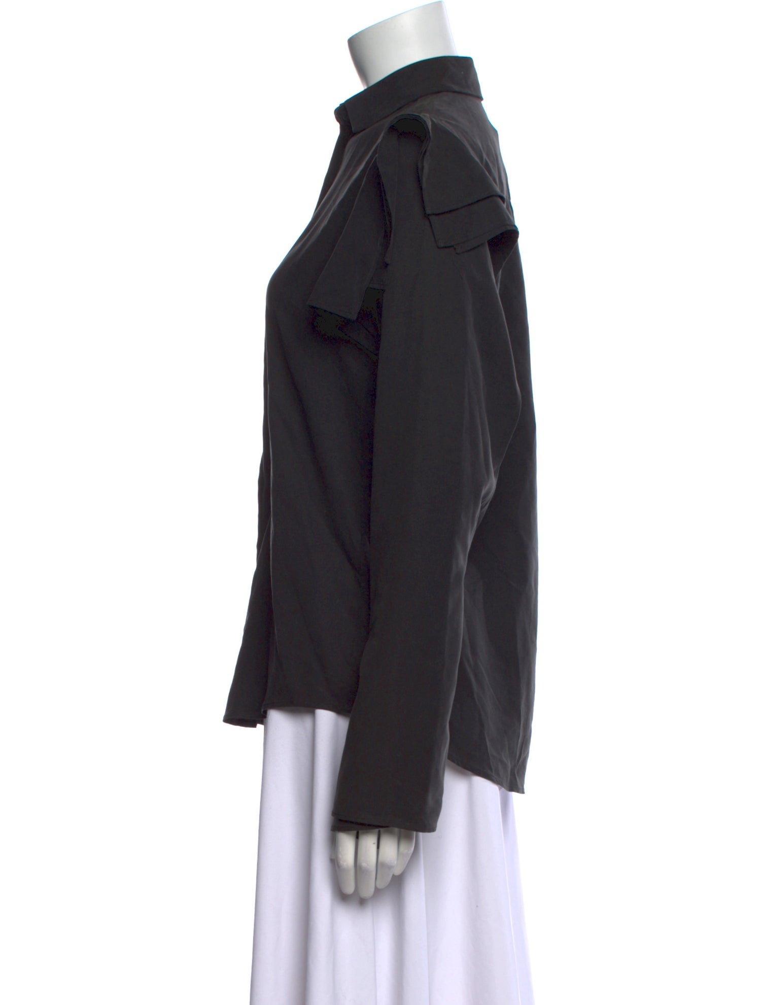 palmer//harding Silk Long Sleeve Button-Up Top