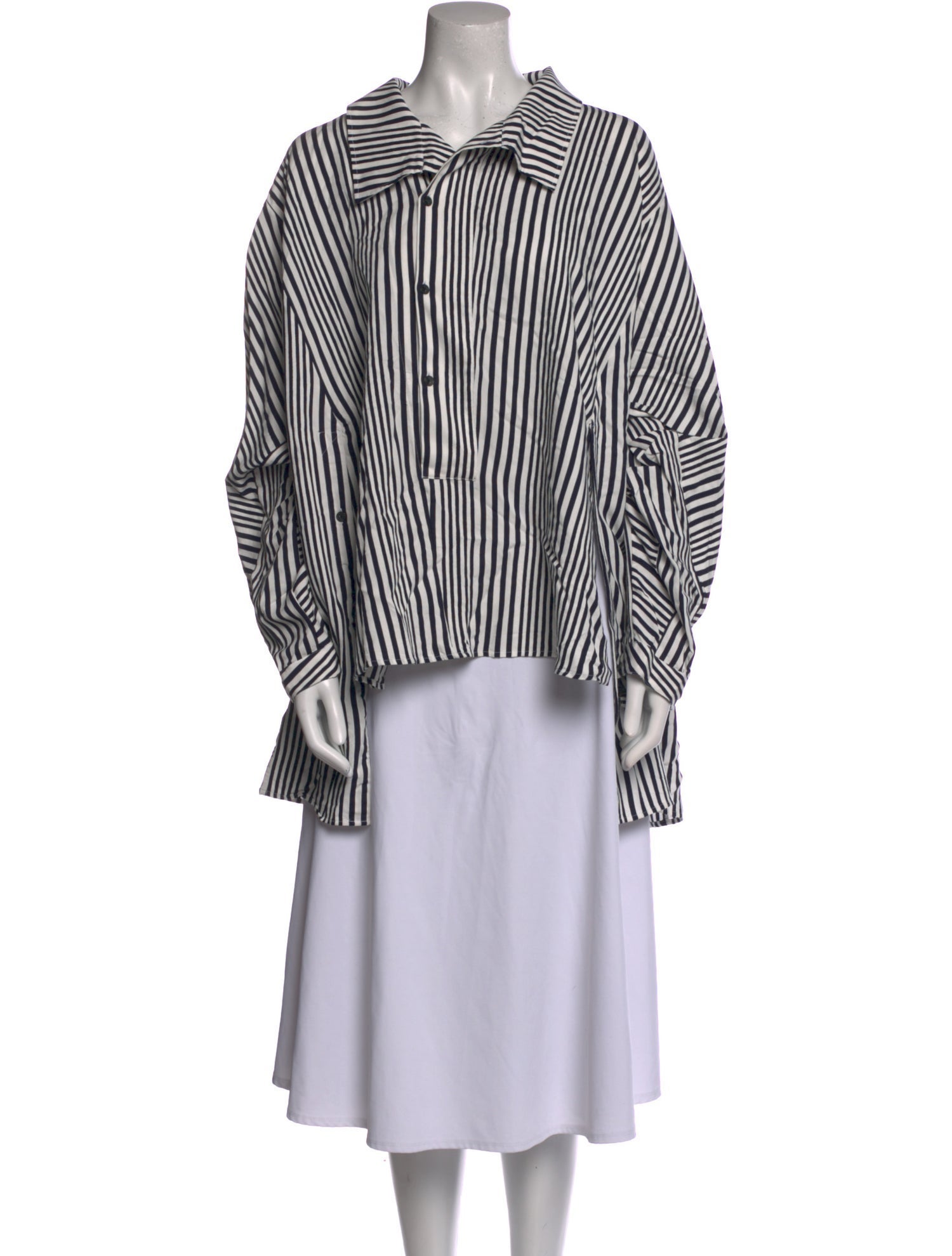 palmer//harding Striped Long Sleeve Button-Up Top