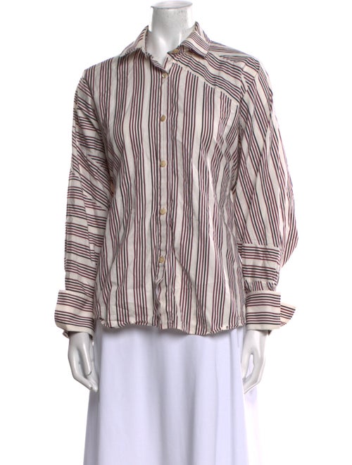palmer//harding Striped Long Sleeve Button-Up Top