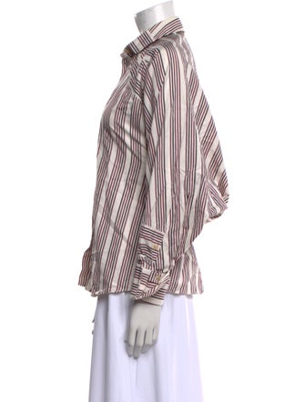 palmer//harding Striped Long Sleeve Button-Up Top