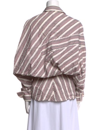 palmer//harding Striped Long Sleeve Button-Up Top