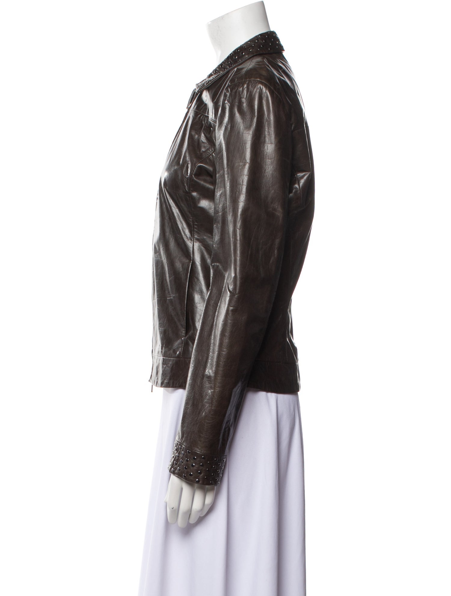 Rene Lezard Leather Bomber Jacket