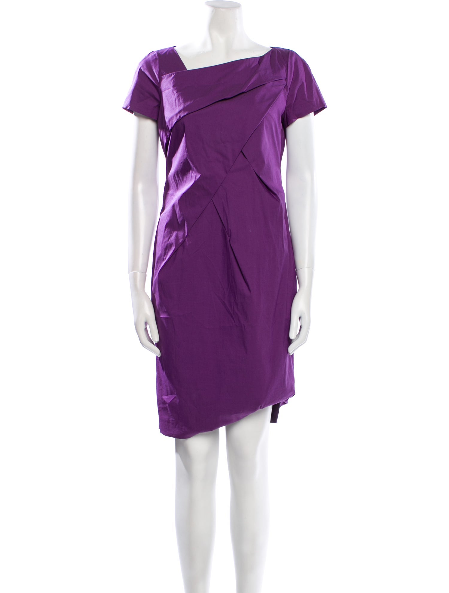 Rene Lezard One-Shoulder Knee-Length Dress