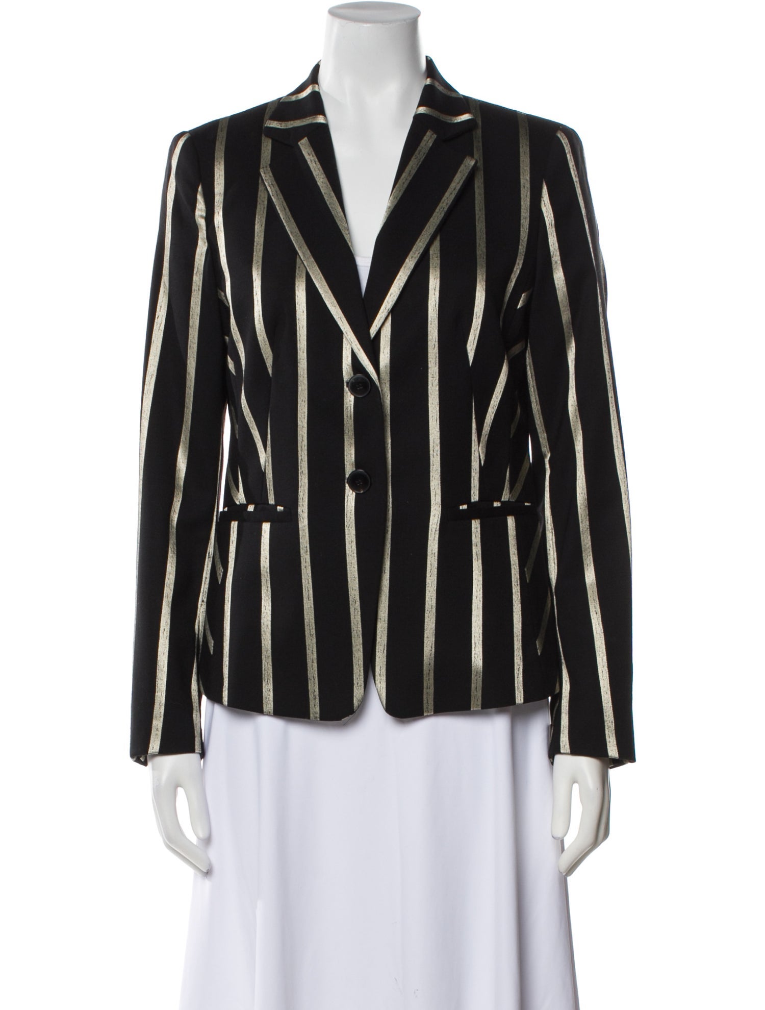 Rene Lezard Virgin Wool Striped Blazer
