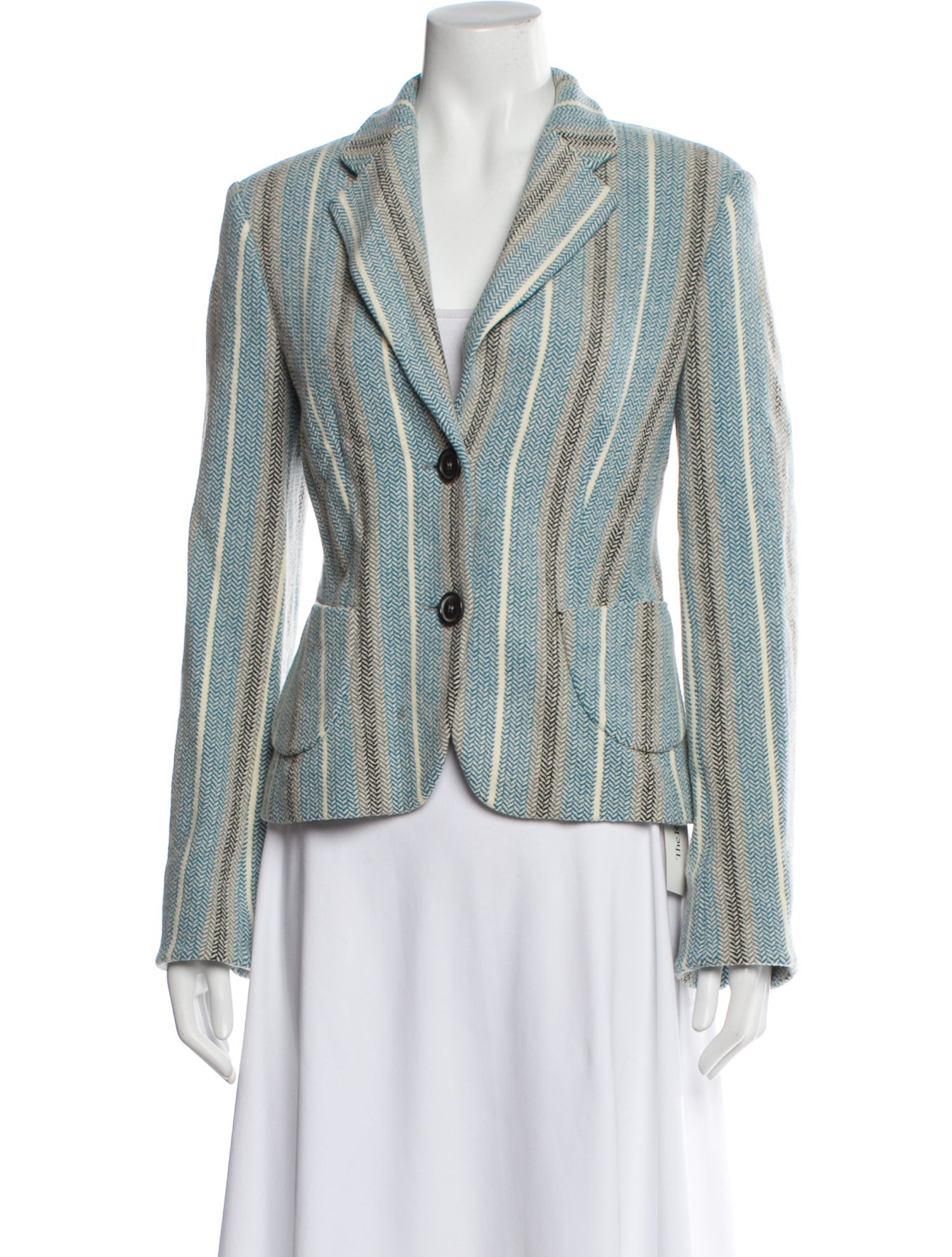 Rene Lezard Wool Patterned Blazer