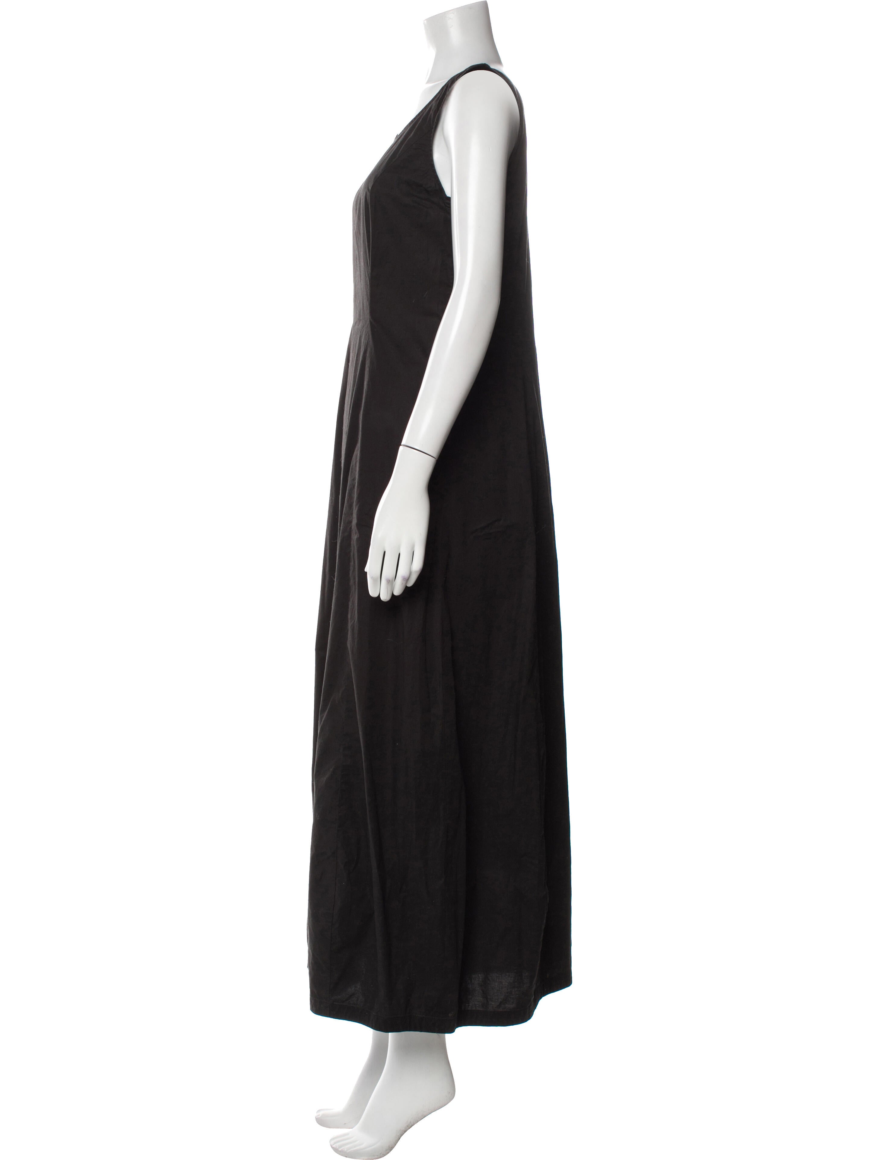 Rene Lezard Scoop Neck Long Dress