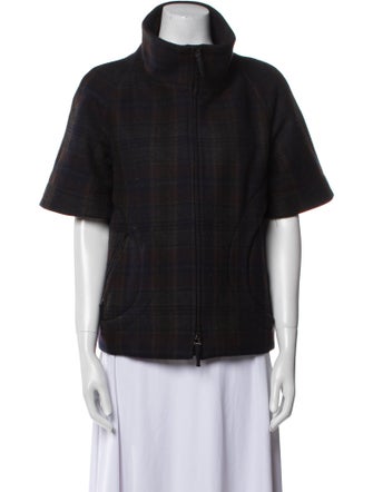 Rene Lezard Wool Plaid Print Jacket