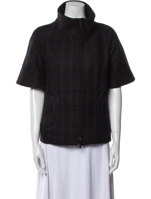 Rene Lezard Wool Plaid Print Jacket