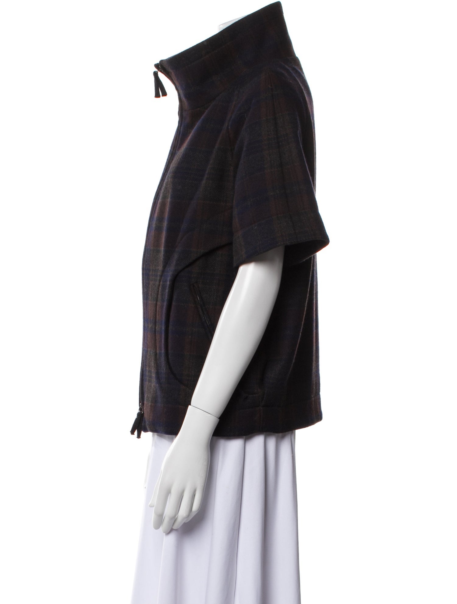 Rene Lezard Wool Plaid Print Jacket