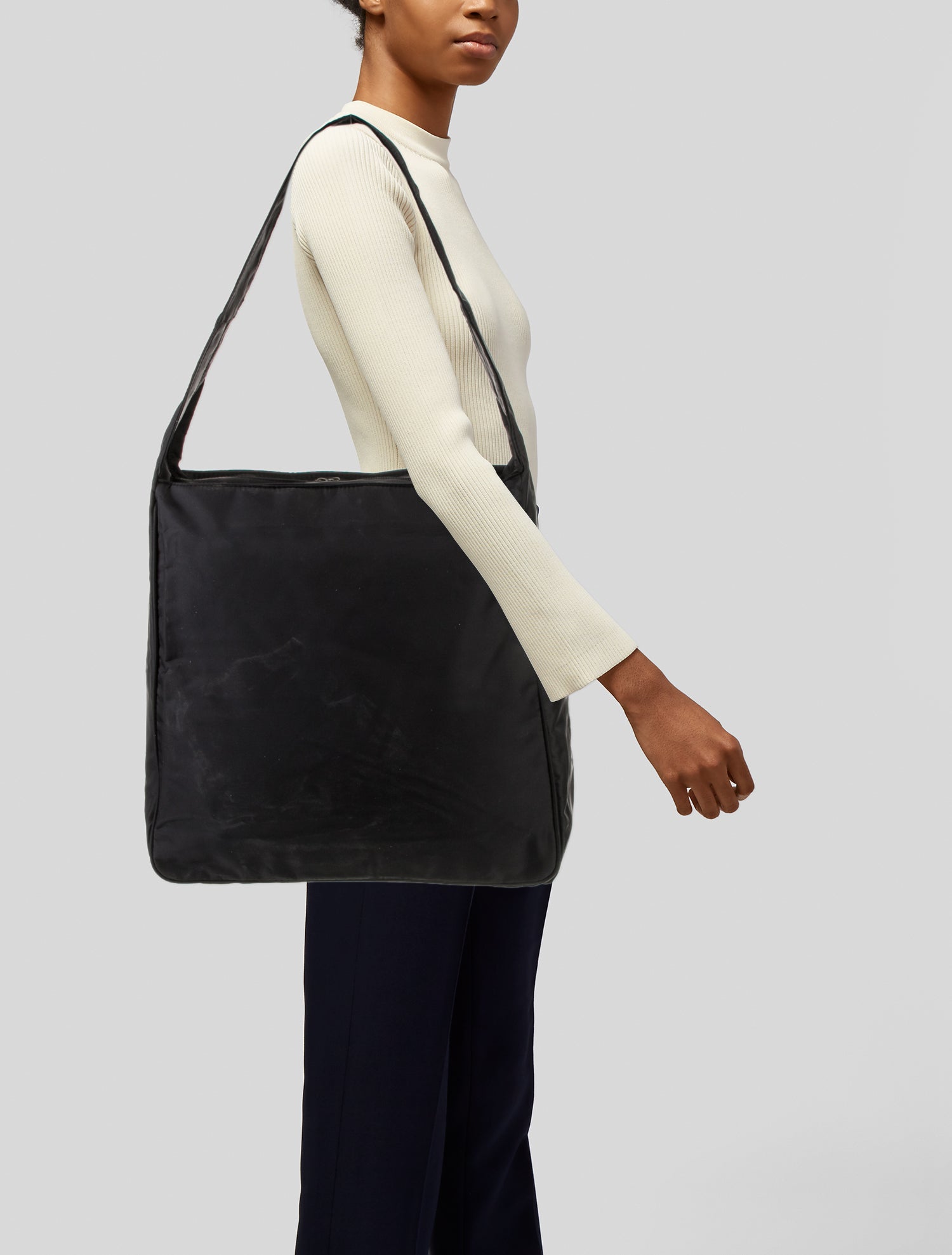 Rene Lezard Nylon Shoulder Bag