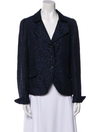 Rene Lezard Linen Plaid Print Blazer