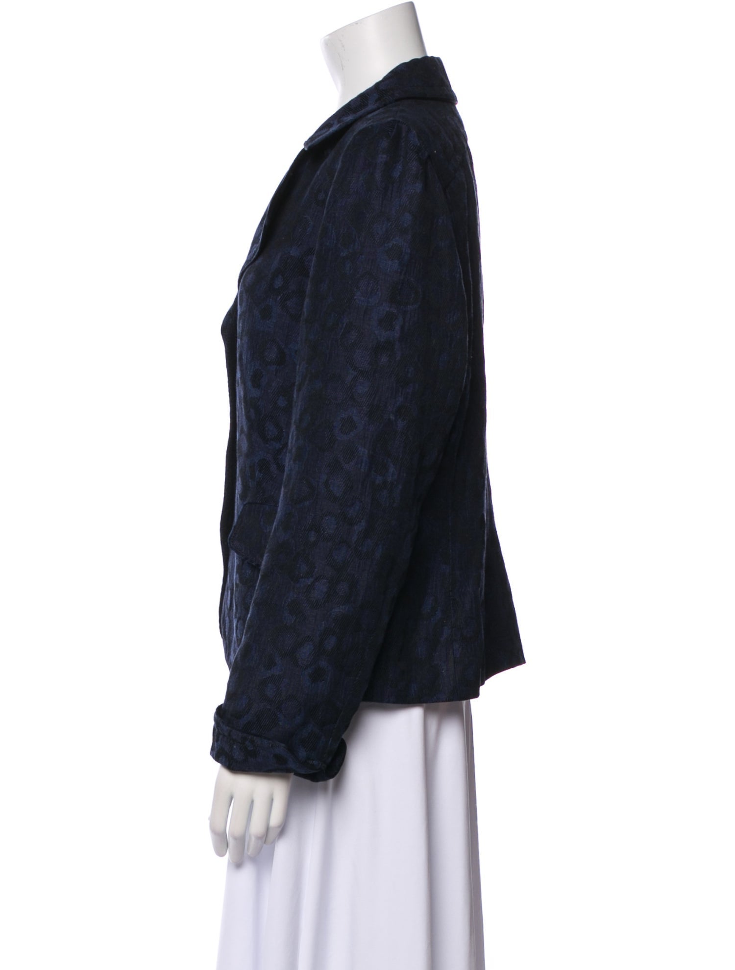 Rene Lezard Linen Plaid Print Blazer