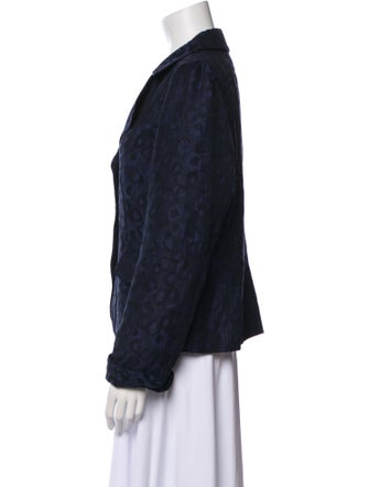 Rene Lezard Linen Plaid Print Blazer