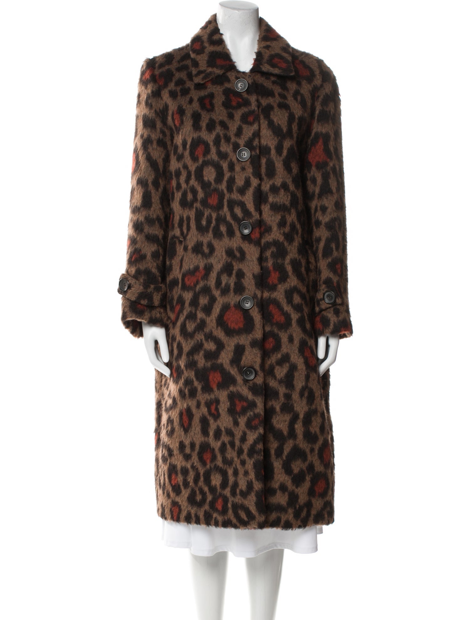 Rene Lezard Animal Print Faux Fur Coat