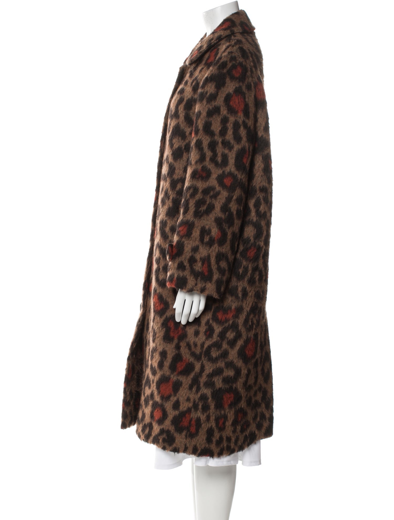 Rene Lezard Animal Print Faux Fur Coat