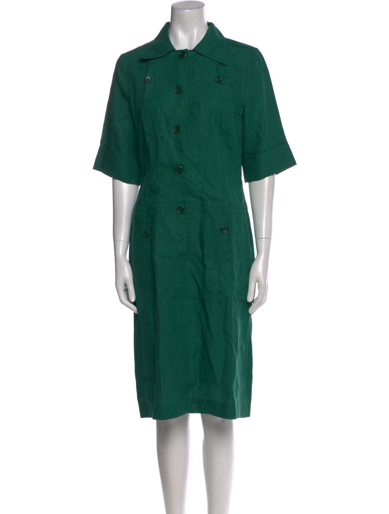 Rene Lezard Linen Knee-Length Dress