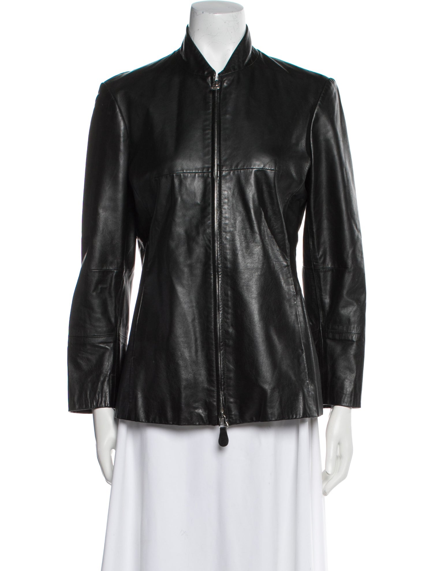 Rene Lezard Leather Bomber Jacket