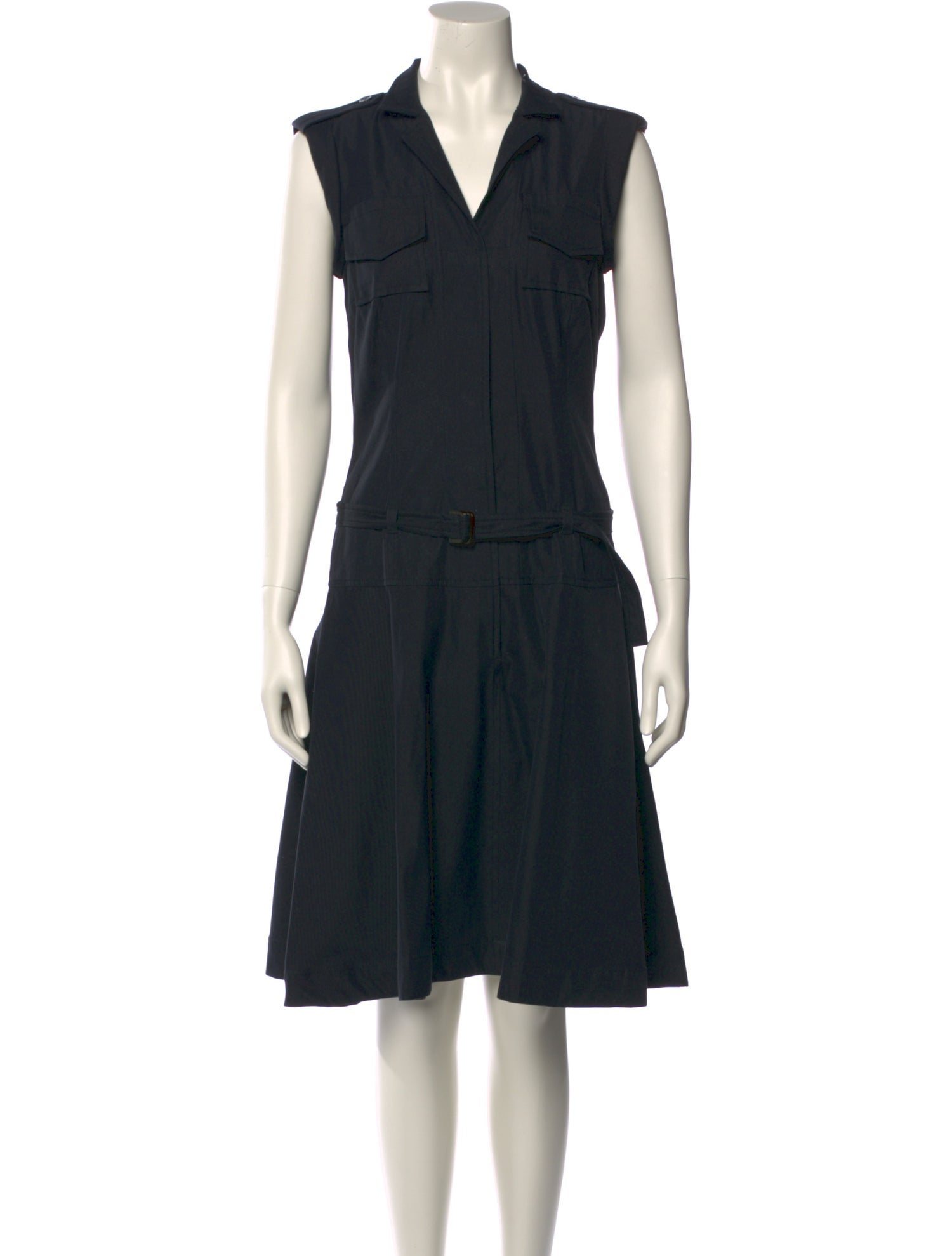 Rene Lezard V-Neck Midi Length Dress