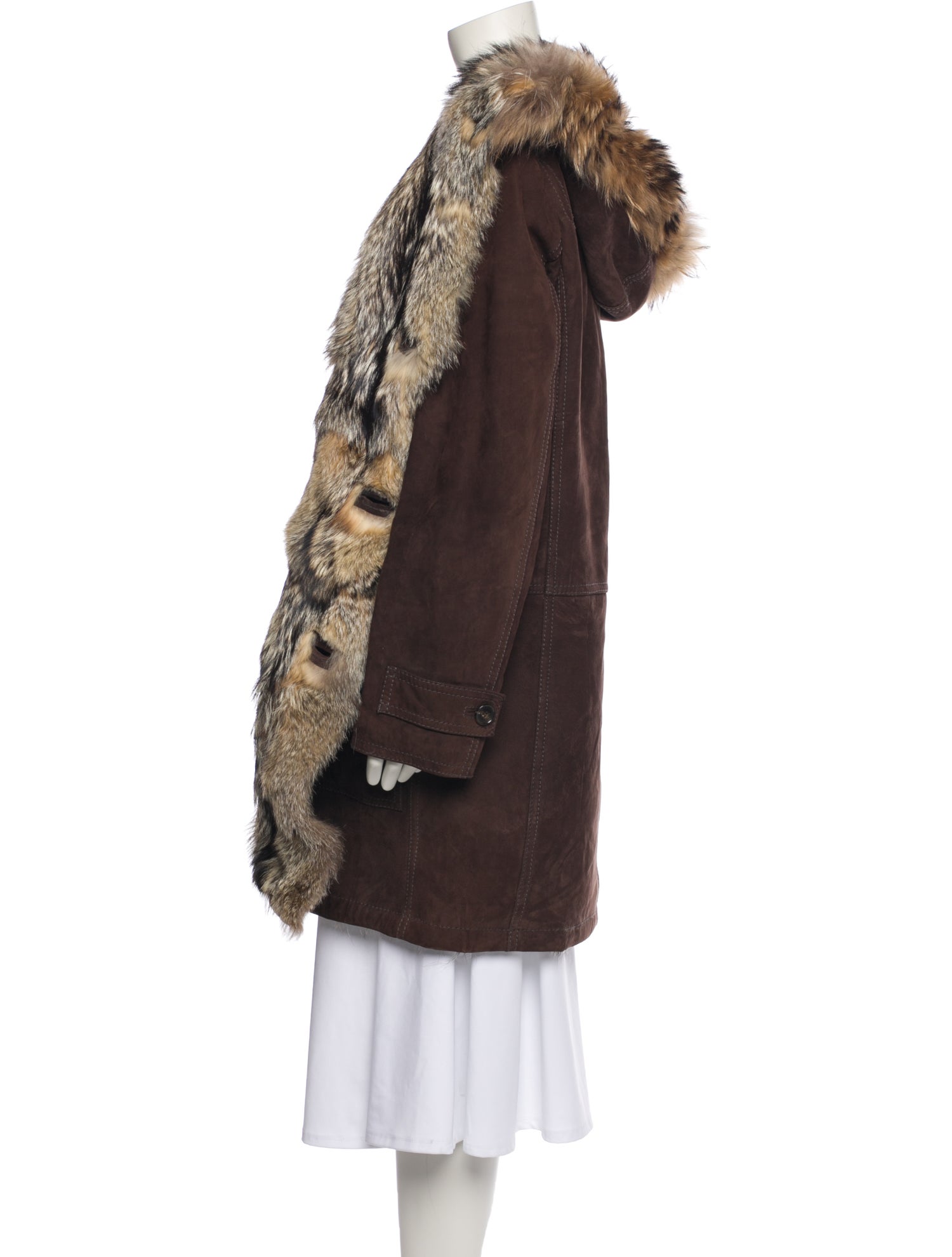 Rene Lezard Fox Patterned Fur Coat
