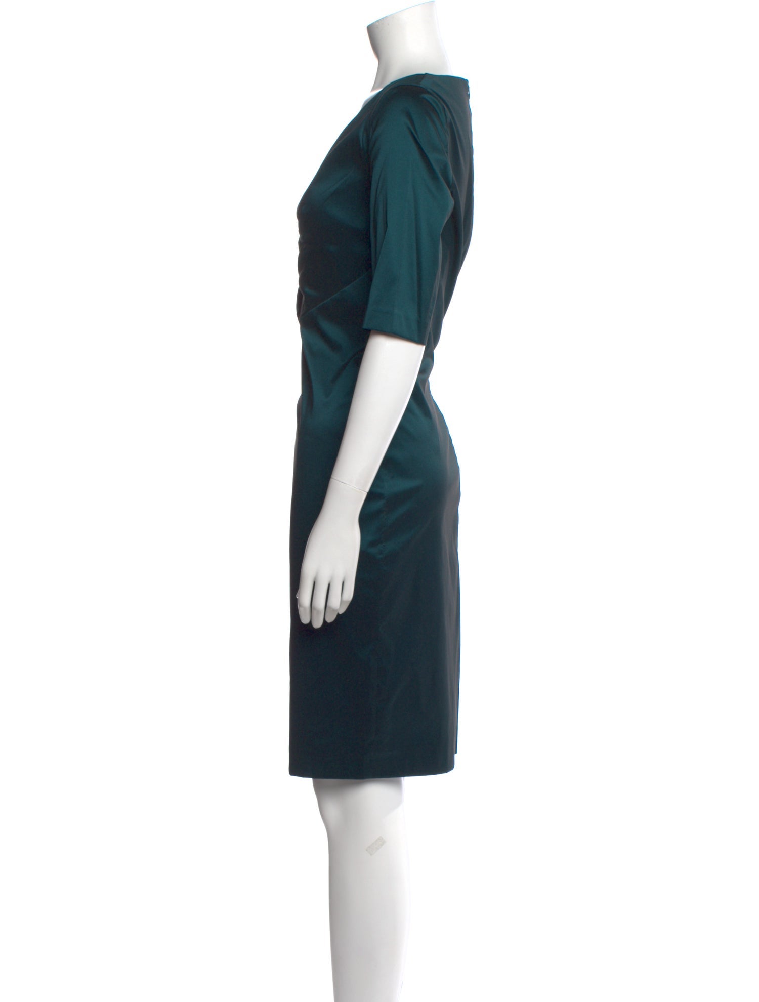 Rene Lezard V-Neck Knee-Length Dress